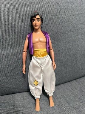 Disney Aladdin Doll Purple Vest Yellow Sash White Pants